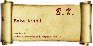 Beke Kitti névjegykártya