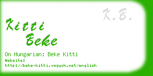 kitti beke business card